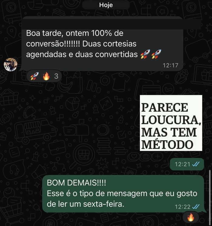 100% de conversão em cortesias