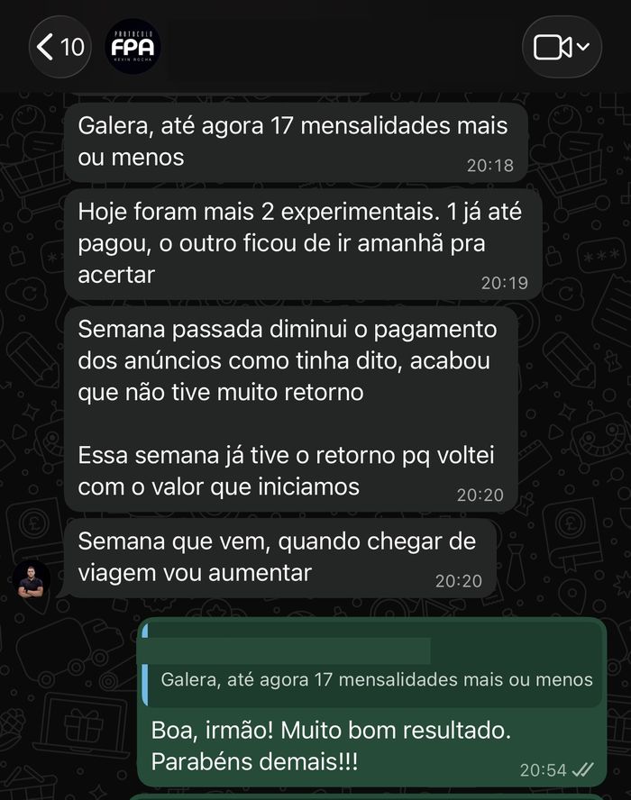 17 mensalidades e crescendo