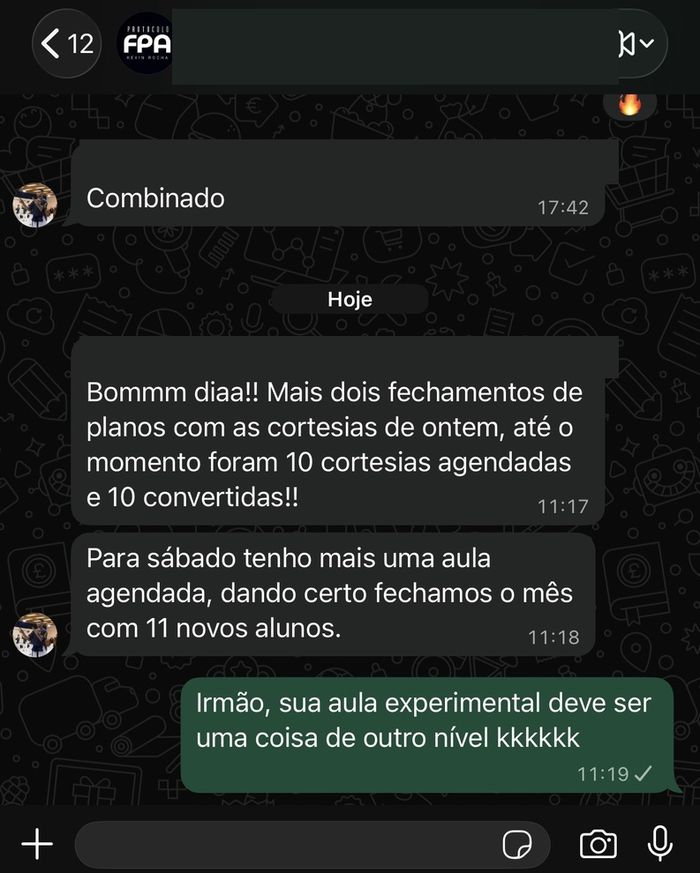 11 novos alunos no mês
