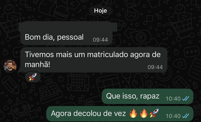 Mais um matriculado na manhã