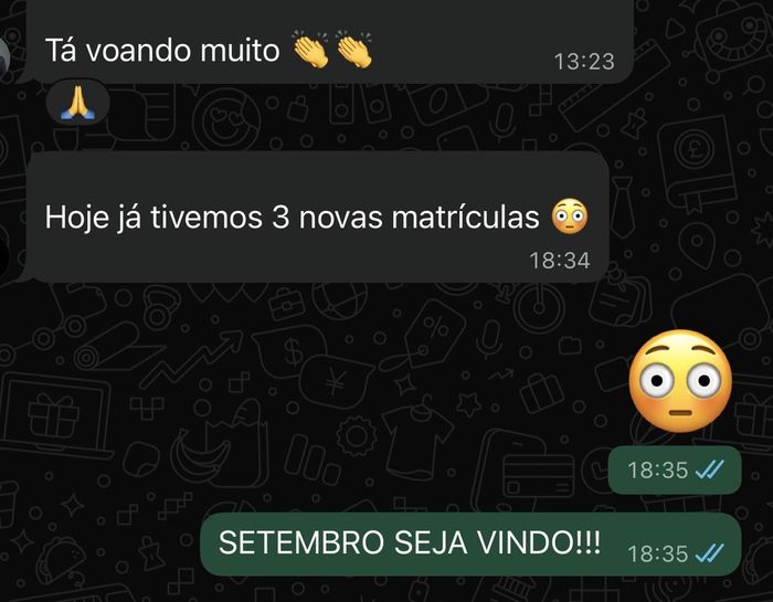 3 novas matrículas no dia