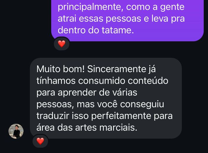 Depoimento de aluno