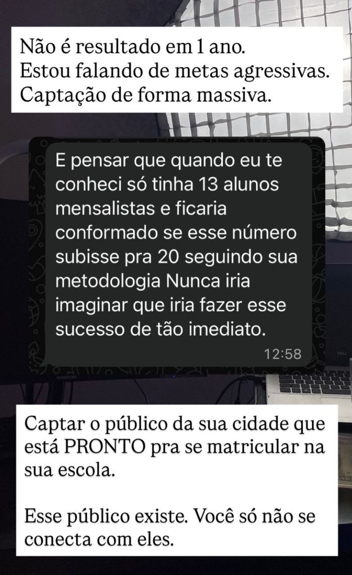 Depoimento de professor